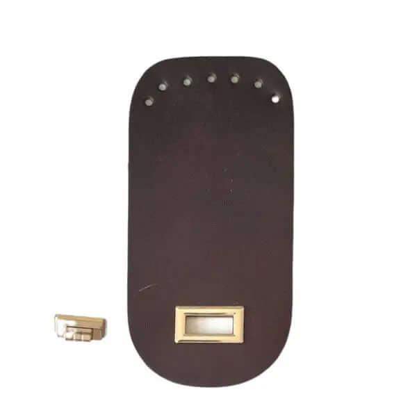 Leren Tas Flap met Sluiting 18x9cm - Kastanje - Hobbygaren