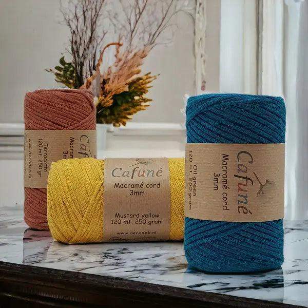 Cafuné Macramé Koord 3mm, gevlochten koord van hobbygaren.nl