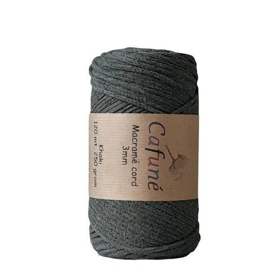 cafune macrame koord 3mm kaki van hobbygaren.nl