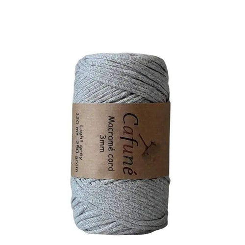 Cafuné Macrame Koord 3mm-Licht Grijs - Hobbygaren