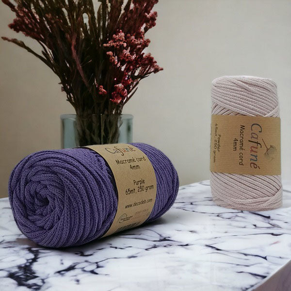 Cafuné Cordon Macramé 4mm-Bordeaux