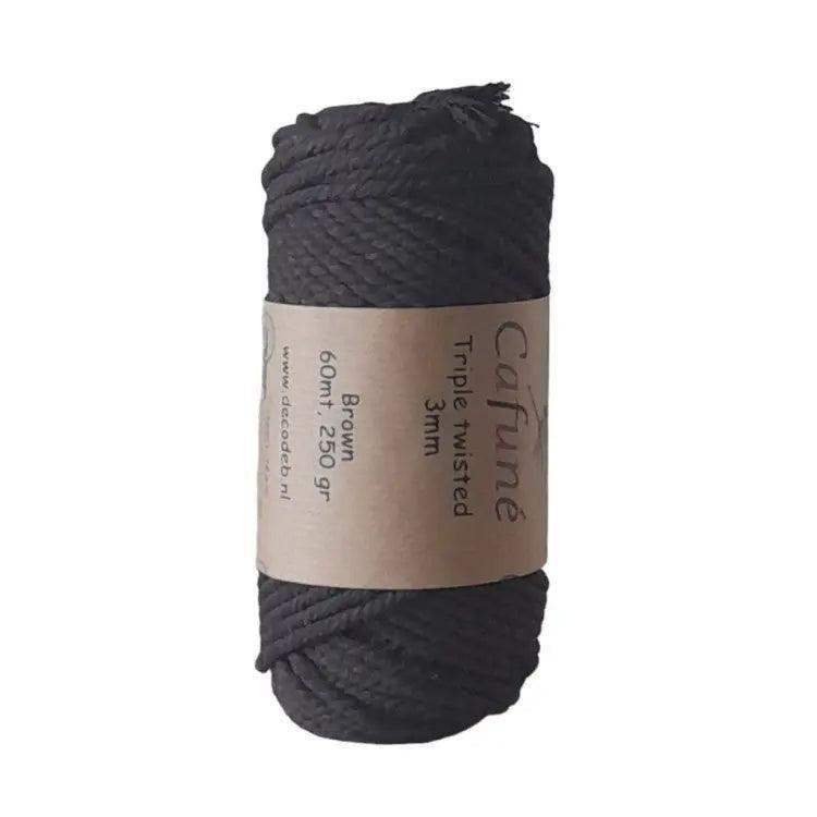 Cafuné Macrame Touw 3mm -Bruin - Hobbygaren