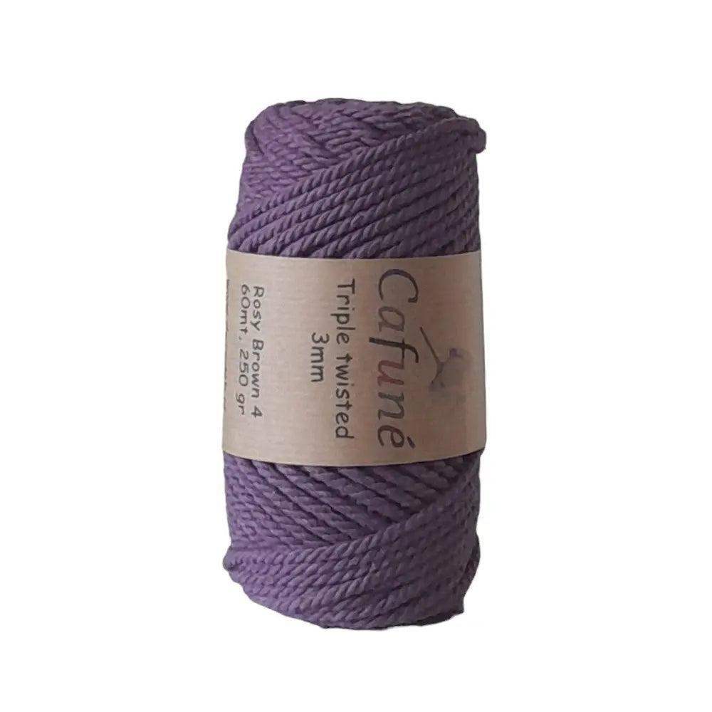 Cafuné Macrame Touw 3mm - Rosy Brown - Hobbygaren