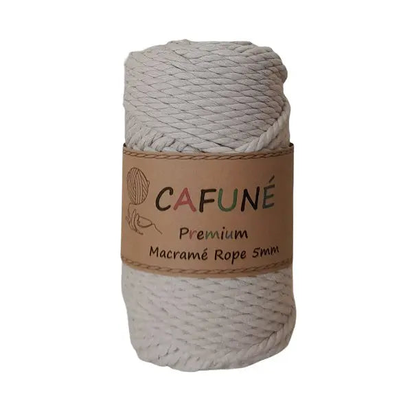 Cafune premium macrame touw 5mm, beige. Ook in schitterende pasteltinten