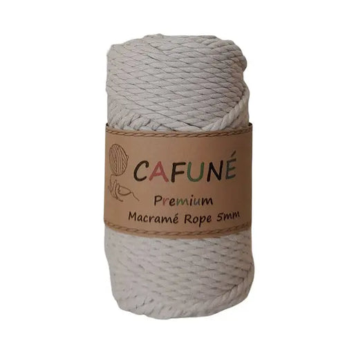 Cafune premium macrame touw 5mm, beige. Ook in schitterende pasteltinten