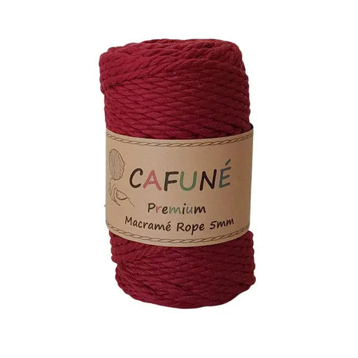 Cafune premium macrame touw 5mm, bordeaux Ook in schitterende pasteltinten