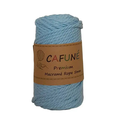 Cafune premium macrame touw 5mm, lichtblauw. Ook in schitterende pasteltinten