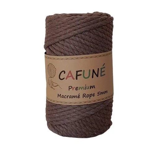 Cafune premium macrame touw 5mm, roestbruin. Ook in schitterende pasteltinten