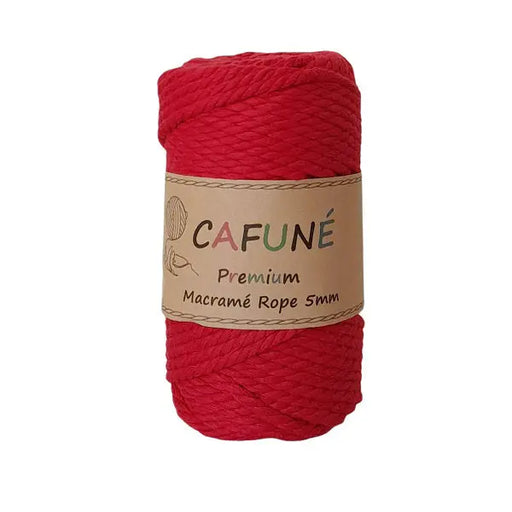 Cafune premium macrame touw 5mm, rood.Ook in schitterende pasteltinten