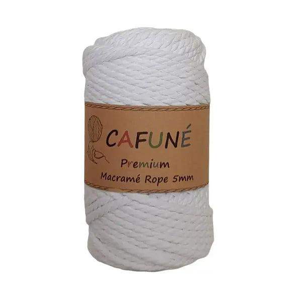Premium Macrame Touw 5mm Wit - Hobbygaren
