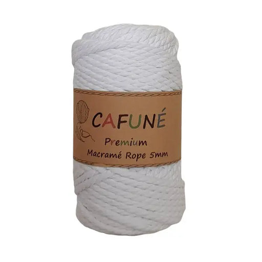 Cafune premium macrame touw 5mm, wit . Ook in schitterende pasteltinten