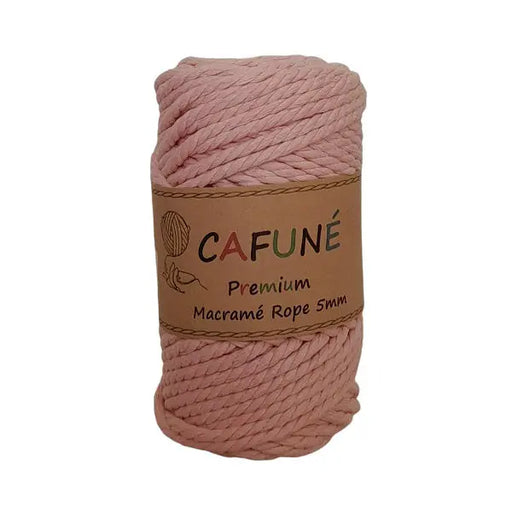Cafune premium macrame touw 5mm, zalmroze. Ook in schitterende pasteltinten