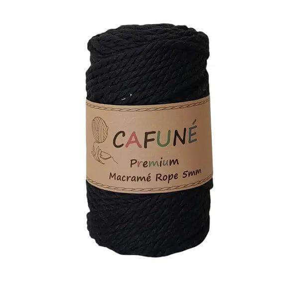 Premium Macrame Touw 5mm Zwart - Hobbygaren