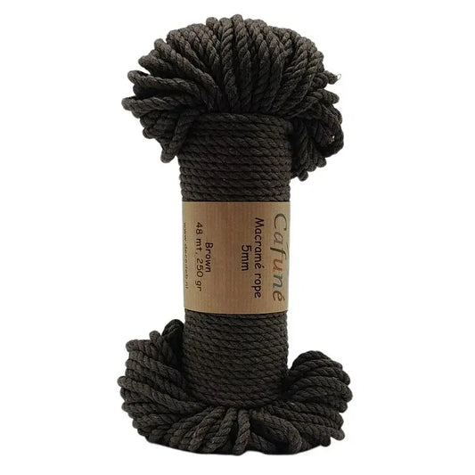 Cafune macrame touw 5mm bundel in de kleur bruin