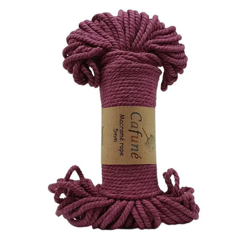 Cafune macrame touw 5mm bundel in de kleur damson paars