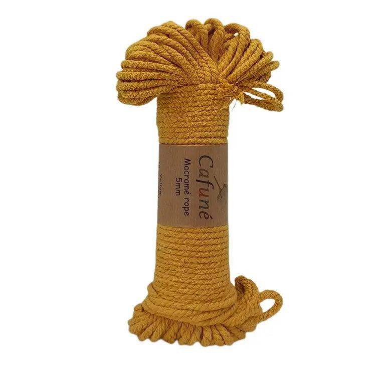 Macrame Touw 5mm -Bundel-Geel - Hobbygaren