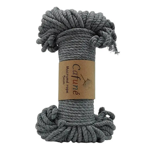 Cafune macrame touw 5mm bundel in de kleur grijs