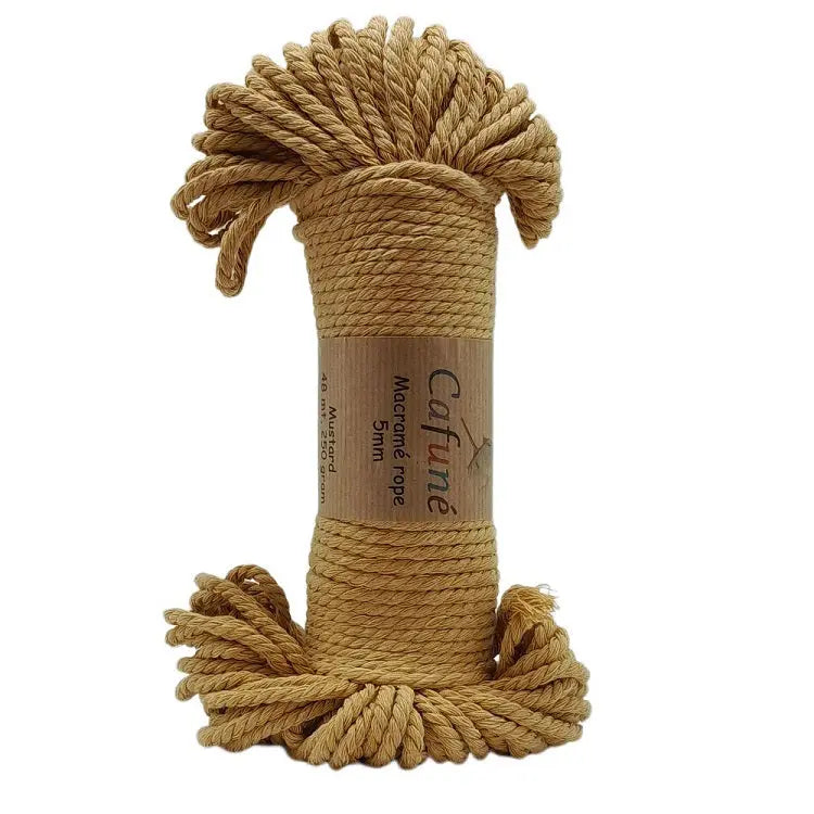 Cafune macrame touw 5mm bundel in de kleur mosterd