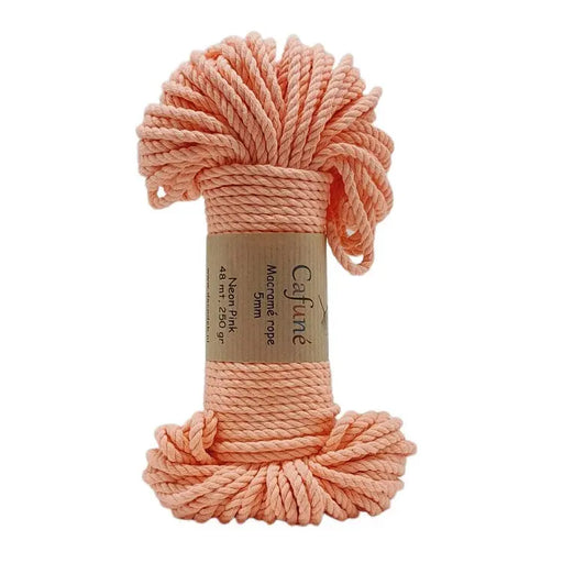 Cafune macrame touw 5mm bundel in de kleur neon roze