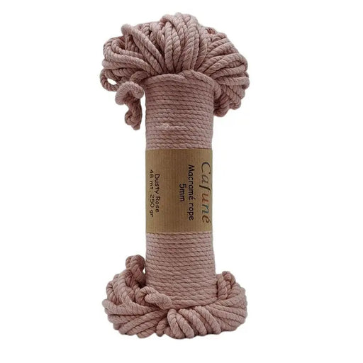 Cafune macrame touw 5mm bundel in de kleur oud roze
