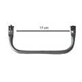 Aluminium tasframe van 17cm die je kan gebruiken voor haak- en macrametassen. Verkrijgbaar bij hobbygaren.nl