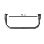 Aluminium tasframe van 17cm die je kan gebruiken voor haak- en macrametassen. Verkrijgbaar bij hobbygaren.nl