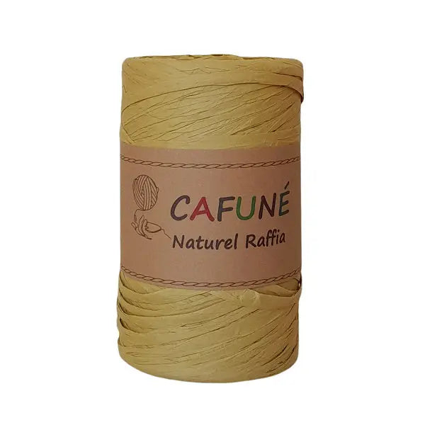 raffia naturel papiergaren geel