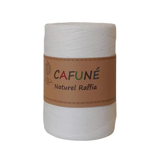 raffia naturel papiergaren wit