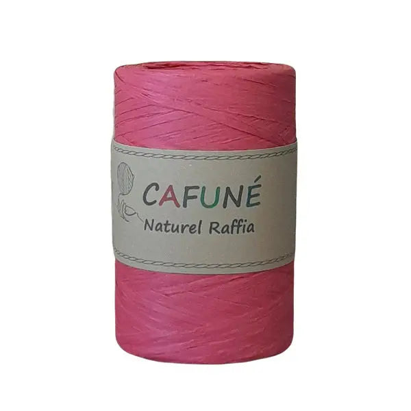 raffia papiergaren naturel fuchsia