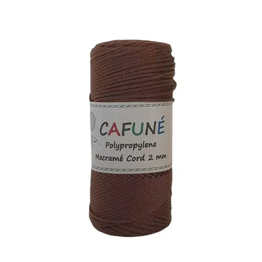 Cafune Polypropyleen koord 2mm is een gevlochten koord in schitterende kleuren zoals deze kastanje
