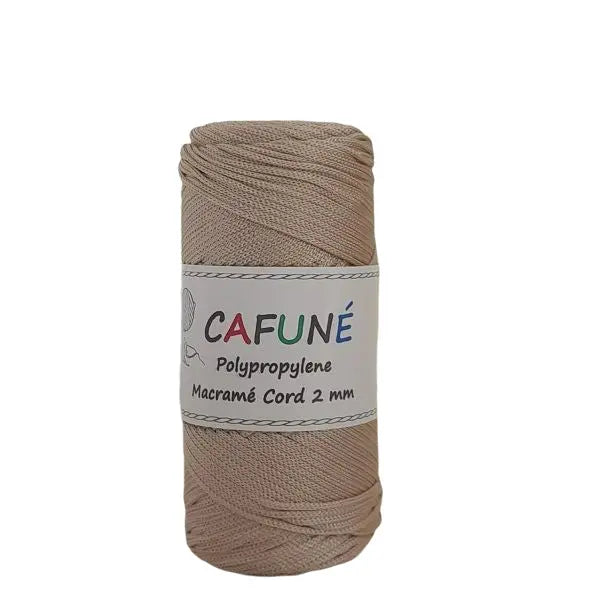 Cafune Polypropyleen koord 2mm is een gevlochten koord in schitterende kleuren zoals deze licht beige