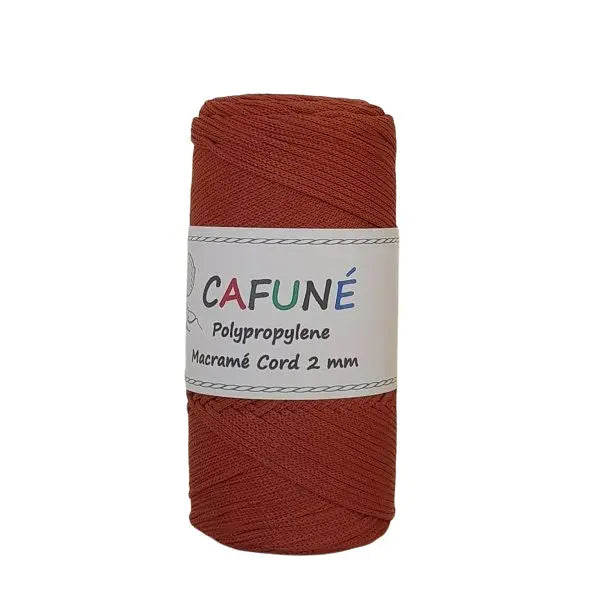 Cafune Polypropyleen koord 2mm is een gevlochten koord in schitterende kleuren zoals deze terracotta