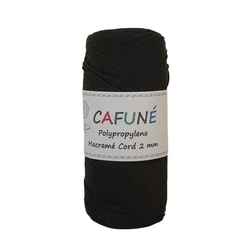 Cafune Polypropyleen koord 2mm is een gevlochten koord in schitterende kleuren zoals deze zwarte