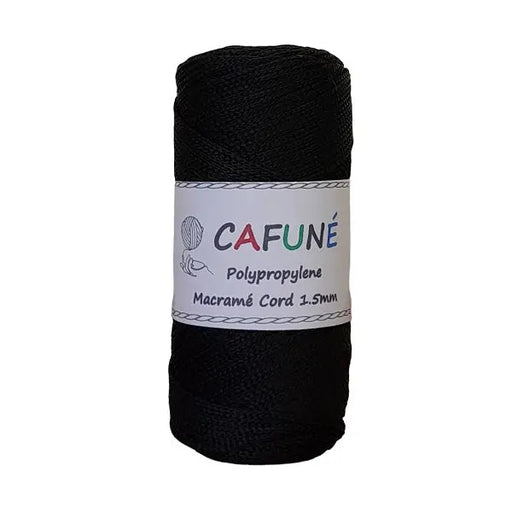 Cafuné Propyleen Koord 1,5mm zwart. Haakgaren