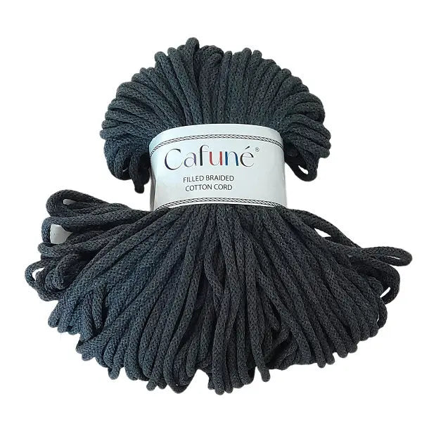 cafune premium macrame koord 5mm, 100 meter gevlochten koord, antraciet