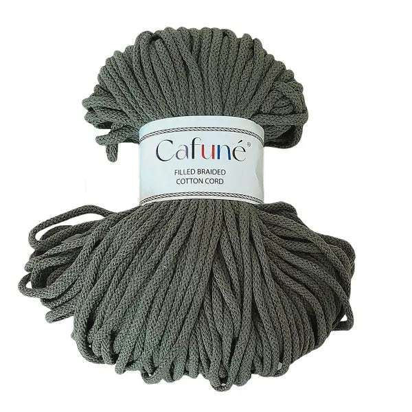 cafune premium macrame koord 5mm, 100 meter gevlochten koord,  kaki