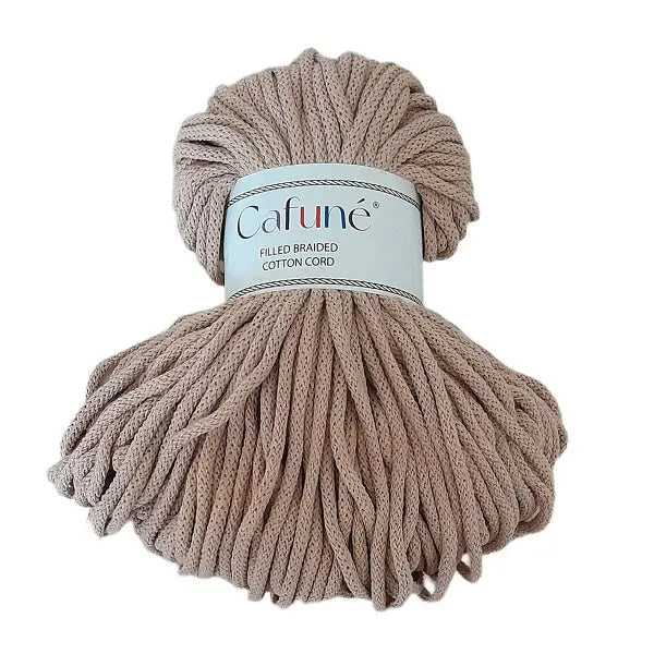 cafune premium macrame koord 5mm, 100 meter gevlochten koord,  camel