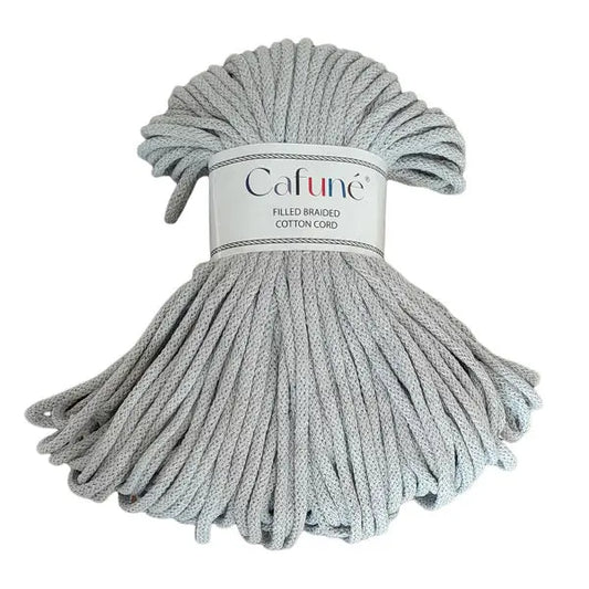 cafune premium macrame koord 5mm, 100 meter gevlochten koord, lichtgrijs