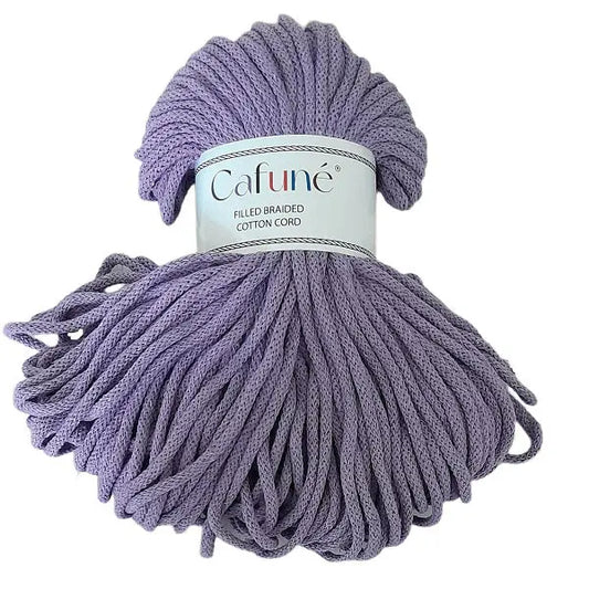 cafune premium macrame koord 5mm, 100 meter gevlochten koord,  lila