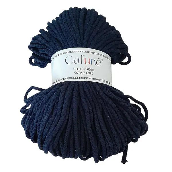 cafune premium macrame koord 5mm, 100 meter gevlochten koord, navy