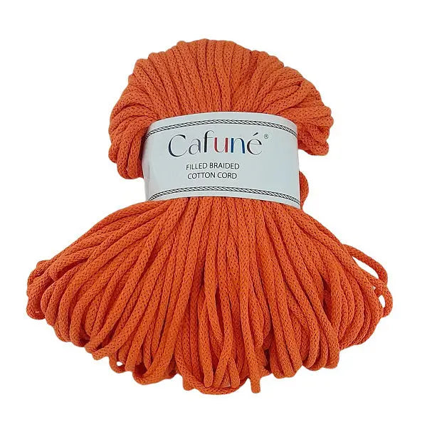 cafune premium macrame koord 5mm, 100 meter gevlochten koord,  oranje