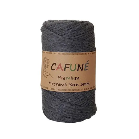 cafune premium macrame garen enkele streng, antraciet