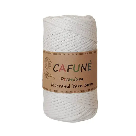 cafune premium macrame garen enkele streng, ecru