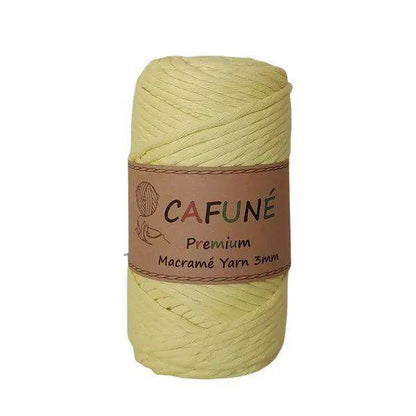 Cafuné Premium Macrame Garen 3mm Geel - Hobbygaren