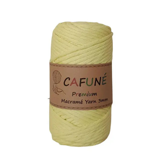 cafune premium macrame garen enkele streng, geel