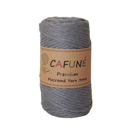 Cafuné Premium Macrame Garen 3mm Grijs - Hobbygaren