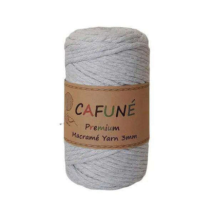 Cafuné Premium Macrame Garen 3mm Licht Grijs - Hobbygaren