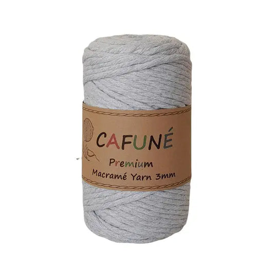 cafune premium macrame garen enkele streng, lichtgrijs