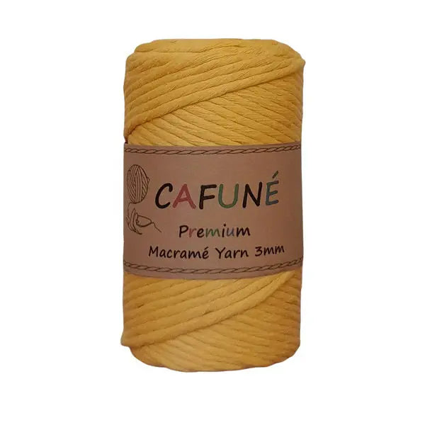 cafune premium macrame garen enkele streng, mosterd