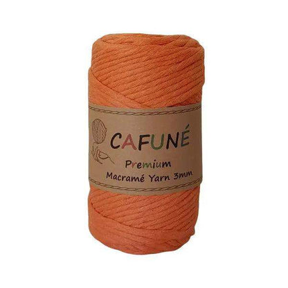 Cafuné Premium Macrame Garen 3mm Oranje - Hobbygaren